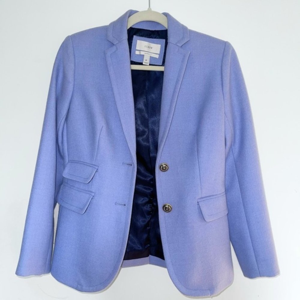 J.Crew Wool Schoolboy Jacket Blazer Lavender Hydrangea Blue Size 2P